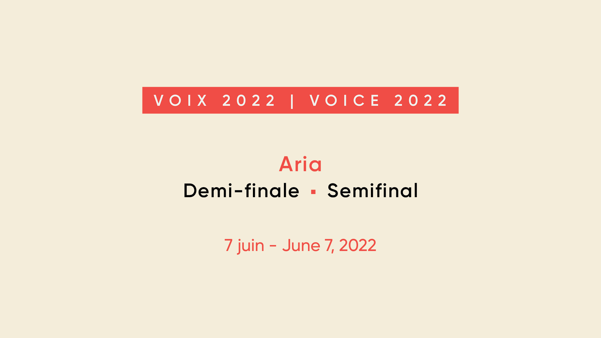 Semifinal - Aria